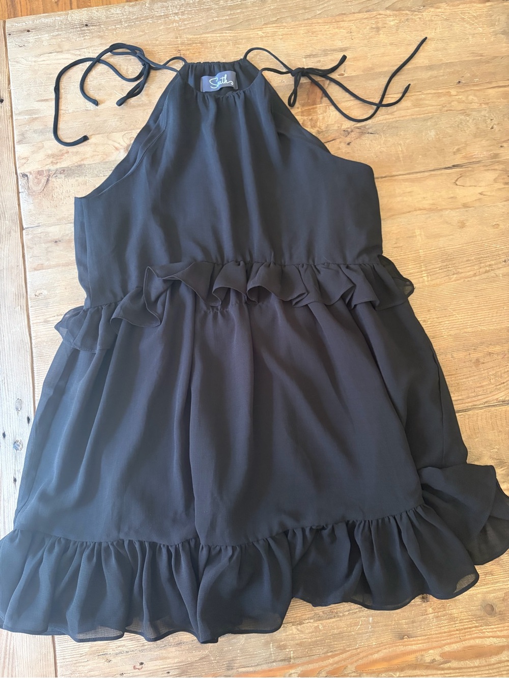 South mini dress Black Ruffle Halter